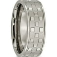 thumbnail image 4 of Titanium Satin And Polished Checkered 8mm Band (Size 13) Made In China tb245-13, 4 of 5