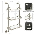 thumbnail image 3 of Kate and Laurel Marit Three-Tiered Wall Shelf, 18 x 6 x 30, Silver, Glam Decorative Floating Shelf Storage and Wall Organizer for Over the Toilet Storage Bathroom Display, 3 of 9