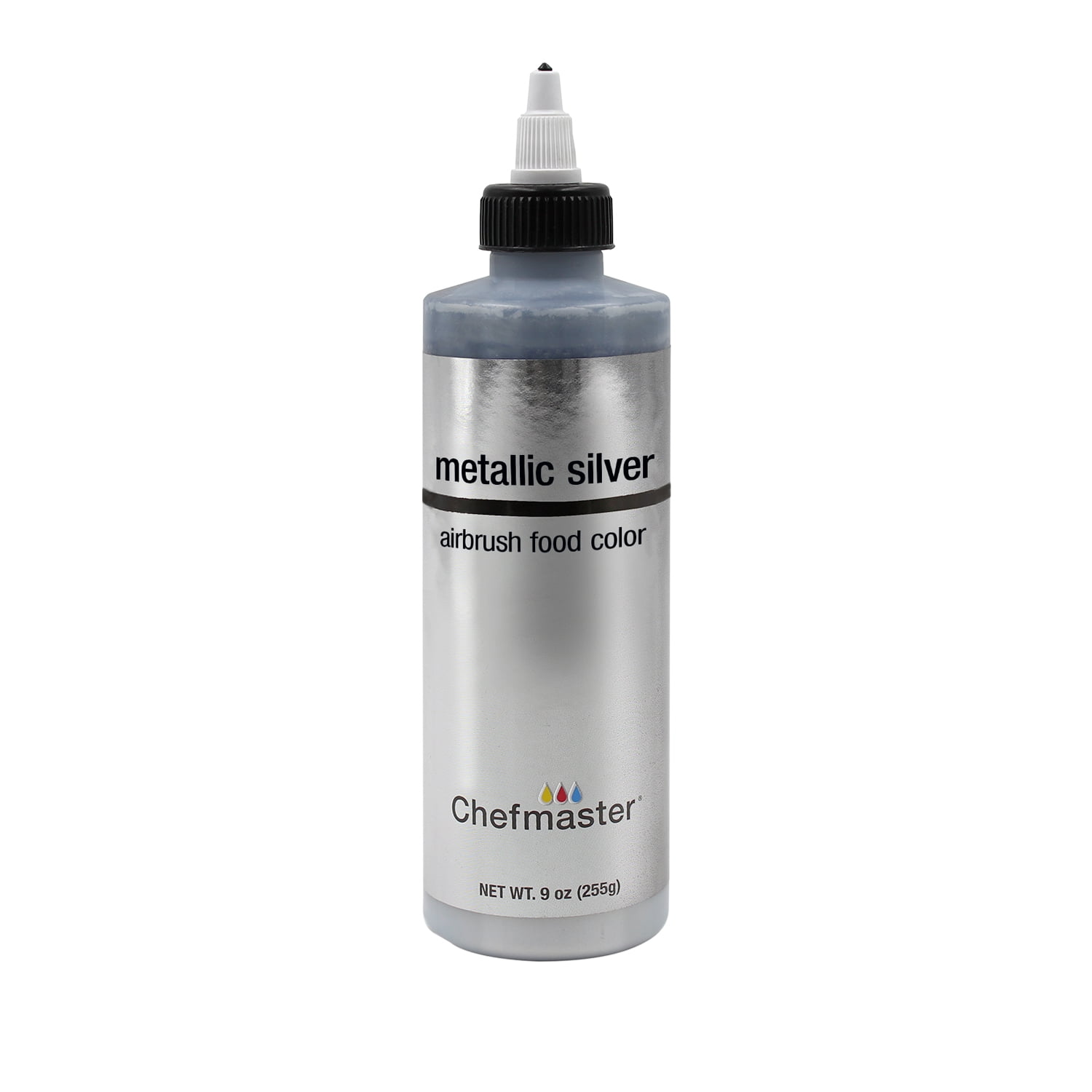 Chefmaster 9-Ounce Metallic Silver Airbrush Cake Decorating Food Color