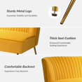 thumbnail image 5 of Velvet Sofa 2 Seater Upholstered Loveseat Living Room Chair Tufted Back Home Bedroom Mustard, 5 of 7