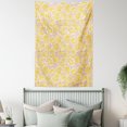 thumbnail image 4 of Flower Tapestry, Hand Drawn Romantic Yellow Roses Blooming in Spring Season Floral Arrangement, Wall Hanging for Bedroom Living Room Dorm Decor, 60W X 80L Inches, Yellow Blush, by Ambesonne, 4 of 5