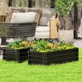 thumbnail image 2 of Outsunny Raised Garden Beds Set of 2, Galvanized Planter Box, Black, 2 of 10