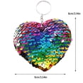 thumbnail image 3 of EGNMCR Heart-shaped Keychain Double-sided Reflective Sequins Bag Accessories Love Keychain Sequins Accessory key ring, 3 of 7