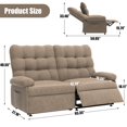 thumbnail image 3 of Loveseat Recliner Sofa, PAPROOS 2-Seater Recliner Sofa with Remote Control and Side Pocket, Modern Power Reclining Loveseat for Adults and Elderly, Ergonomic Lounge Sofa for Living Room Home, Brown, 3 of 9