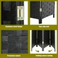 thumbnail image 4 of FDW Room Dividers 4 Panel Room Dividers Privacy Room Partition Folding Privacy Screen Wood Screen Mesh Woven Design Black, 4 of 7