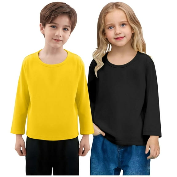 Bnwani Long Sleeve Toddler T Shirt Cotton Black Crew Neck Soft Casual Fashion Cute Solid Tops 12-24 Momths
