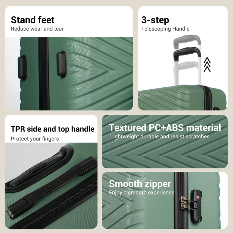 Travelhouse 4 Piece Hardshell Luggage Set Hardside Lightweight
