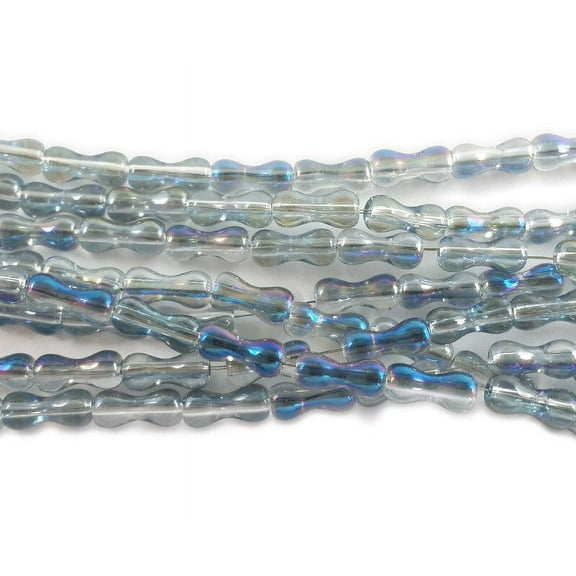 3.5x8mm Clear With Blue Ab Hourglass Crystal Glass Beads Genuine Gemstone Natural Jewelry Making