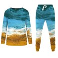thumbnail image 4 of XFLWAM Women's Two Piece Outfits Long Sleeve Crewneck Sweatsuit with Jogger Pants Lounge Sets with Pockets Z-Blue M, 4 of 7