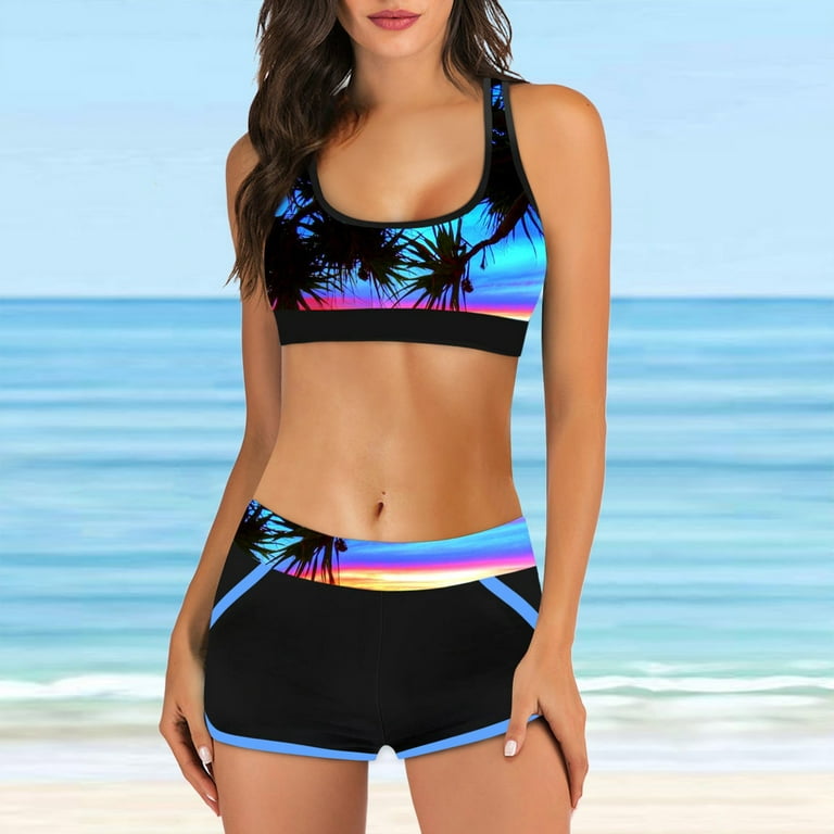 Sports Bra Bathing Suit Top Swimsuit High Waist Set Bikini Women Swimwear  Digital Women Board Shorts for Swimming Colorful Womens Bathing Suit  Bottoms