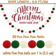 thumbnail image 6 of TETOU 3 Pack Christmas Pom Pom Garland for Tree Indoor Home Room Decor,Cute Hanging Felt Ball Red White Green Pompom Bead String Banner Christmas Decorations Birthday Party Supplies, 6 of 6