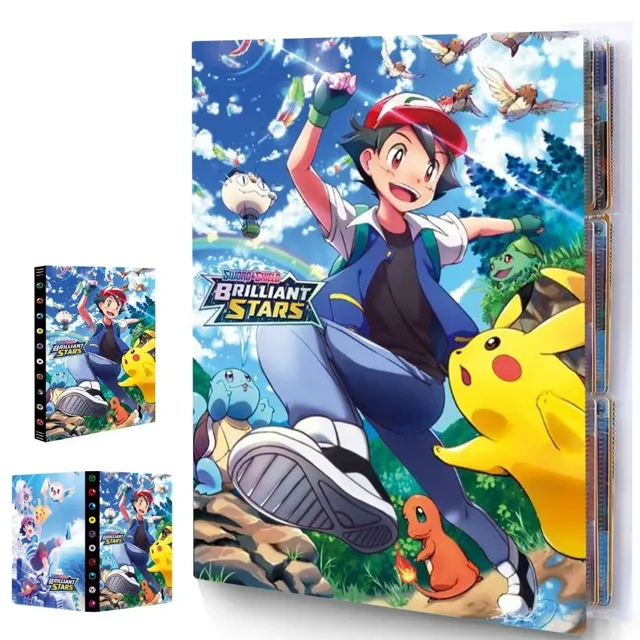 Trading Card Holder Card Album, Protection Folder Book Collectible Card Album, 9-Pocket with 24-Pages 432-Trading Cards Capacity, Present for Children-RR3