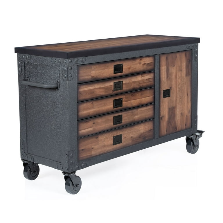 DuraMax 48 in. Large Mobile 5-Drawers Rolling ToolBox with Wood