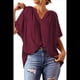 thumbnail image 3 of Blusas Elegantes e Informales para Mujer, -Verano 2025, Cuello en V, Corta, Blusas de Informales para Negocios. Rojo S, 3 of 7