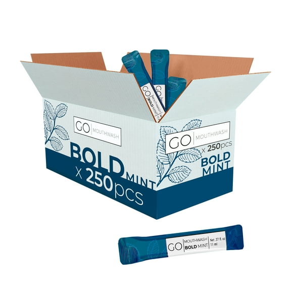 0.37 oz. Individual Mouthwash Packets - Bold Mint Flavor (250/Box)
