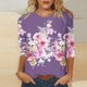 thumbnail image 4 of Camisetas de Manga Corta para las Mujeres Retro Cuello Redondo Pascua Impreso Suelto Top, Ligero Poliéster 3/4 Camiseta de Manga para el Desgaste Casual, Diario Y de Primavera, 4 of 4