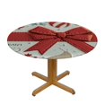 thumbnail image 3 of Patifu Red Ribbon Round Tablecloth 100% Polyester Stain-Resistant Washable for Indoor Outdoor Restaurants Weddings Parties Christmas Outdoor Fitted 54"-58, 3 of 8