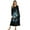 Black and Blue - Butterfly Daisy, variant on DISNIMO Cat Paw Printed Nightgowns for Women Long Sleeve Nightshirts Full Length Sleepwear Soft Long Ladies Sleepshirts V Neck House Dress, S