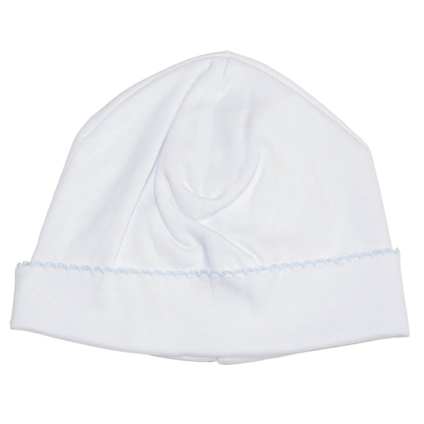Gorrito para Bebé Recién Nacido Kissy Kissy Blanco y Azul de Algodón Pima