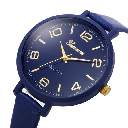 - Outtop Women Casual Checkers Faux Leather Quartz Analog Wrist Watch