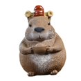 thumbnail image 3 of Figura de carpincho de arcilla para mascota de té, adorno decorativo en miniatura para mesa, estatua de animal para salón de té, escritorio, estante,, 3 of 9