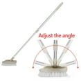 thumbnail image 4 of FUTATA Floor Scrub Brush with 33.46inch Long Handle Adjustable, 2 in 1 Scrape and Brush Stiff Bristle Scrubber Brush Shower Cleaning Brush for Deck, Bathroom, Kitchen, Tub, Patio, Tile, Swimming Pool, 4 of 7