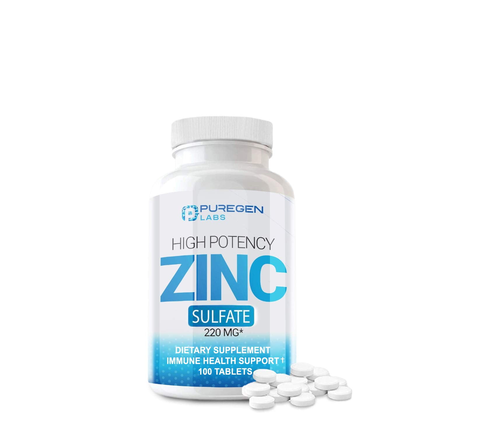 Zinc 220mg [High Potency] Supplement - Zinc Sulfate for Immune Support ...