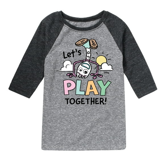 Toy Story 4 - Forky Lets Play Together - Toddler & Youth Raglan Graphic T-Shirt