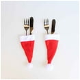 thumbnail image 3 of 10pcs Christmas Hat Cap Tableware Cutlery Silverware Holder Pockets Spoon Dinner Decoration Fork Knife, 3 of 4