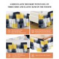 thumbnail image 5 of Abstract Yellow Bed Skirt California King Size 16" Drop Black Plaid Mottled Geometric Art Modern Ruffled Wrap Around Bed Skirts Adjustable Elastic Bedskirt Dust Ruffle for California King Size Bed, 5 of 7