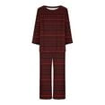 thumbnail image 4 of Puntoco Conjunto de pijama capris de manga larga con cuello redondo y estampado de dos piezas para mujer Puntoco Puntoco-8111, 4 of 5