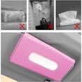 thumbnail image 2 of Soporte para pañuelos para coche, soporte para máscara de tela para coche, con bolsa sin pañuelos, universal, de piel sintética, color rosa, para visera de coche, cajas de almacenamiento de papel de seda, clip para colgar pañuelos, soporte para servilletas/máscaras para coche RV Sailing Electrónica, 2 of 5