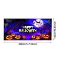 thumbnail image 3 of Large Halloween Garage Door Backdrop Pumpkin Bat Moon Print Front Yard Halloween Outdoor Decorations Seasonal Decor Curtain, 3 of 4