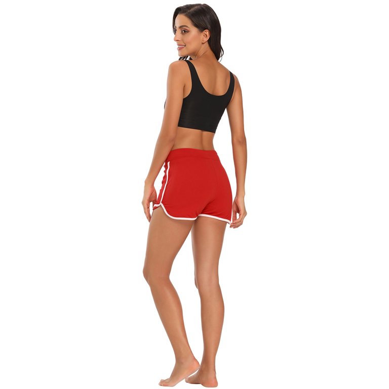 HDE Women Dolphin Shorts Running Workout Clothes Red Small