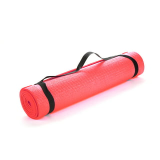 Mind Reader All Purpose 6mm PVC Extra Thick Yoga Mat with Carrying Strap,  Pink 