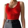 thumbnail image 2 of Yuyuzo Débardeurs Côtelés pour Femmes Sans Manches Col Rond Crop Tops Extensibles Slim Basiques, 2 of 5