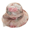 thumbnail image 2 of Nmnitkp Sun Hats for Women Fashion Sun Hat Printing Ventilate Fisherman Hat Organza Flower Sunscreen Hat Khaki #01, 2 of 3