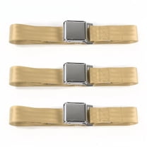 SafeTBoy Airplane 2 Point Tan Lap Bench Seat Belt Kit for Ford Truck 1961-1966 - 3 Belts