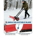 thumbnail image 1 of GloryStar Pelle Pousse-Neige à Roues Robuste, Poignée Double en Acier pour le Déneigement de l'Entrée, Poignée à Angle et Hauteur Réglables à 5 Positions, 1 of 7