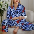 thumbnail image 4 of Goofa Abstract Colorful Butterflies Printed Women’s 2 Piece Pajama Set Super,Pajamas Women's Long Sleeve Sleepwear Soft Button Down Loungewear Pjs Lounge Set Nightwear-XX-Large, 4 of 9