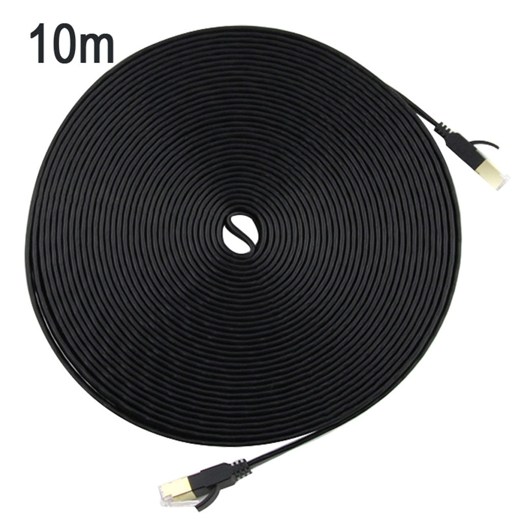 30M, BLACK 30M High Speed CAT7 flat network cable RJ45 100feet shielded Ethernet cable