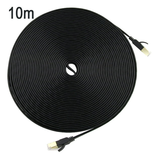 Cable de red tipo Cat7, oficina en casa, hotel, cable plano de Internet, cable Ethernet, tipo plano, negro, 10 metros Inevent EL4498-05