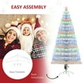 thumbnail image 6 of HOMCOM 6ft Tall Fir Artificial Christmas Tree with Realistic Branches, 230 Multi-Color Fiber Optic LED Lights and 230 Tips, White, 6 of 9