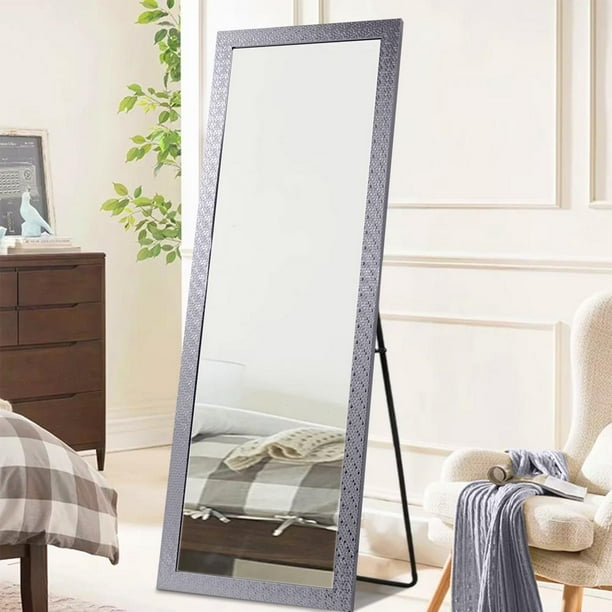 Full Length Mirror Dressing With Standing Holder 65 X22 Large Rectangle Bedroom Floor Wall Mounted Silver Com Full Length Mirror Dressing With, Large Full Size Mirror With Lights