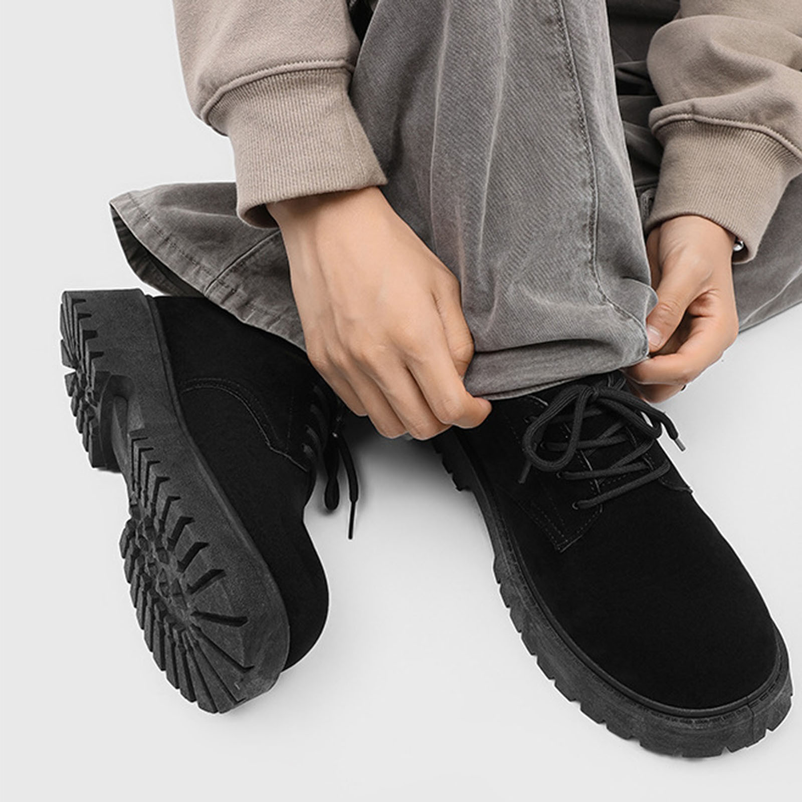 Wensltd Winter Snow Boots for Men Warm Winter Shoes Lace Up Comfortable Outdoor Hiking Shoes Wide Width