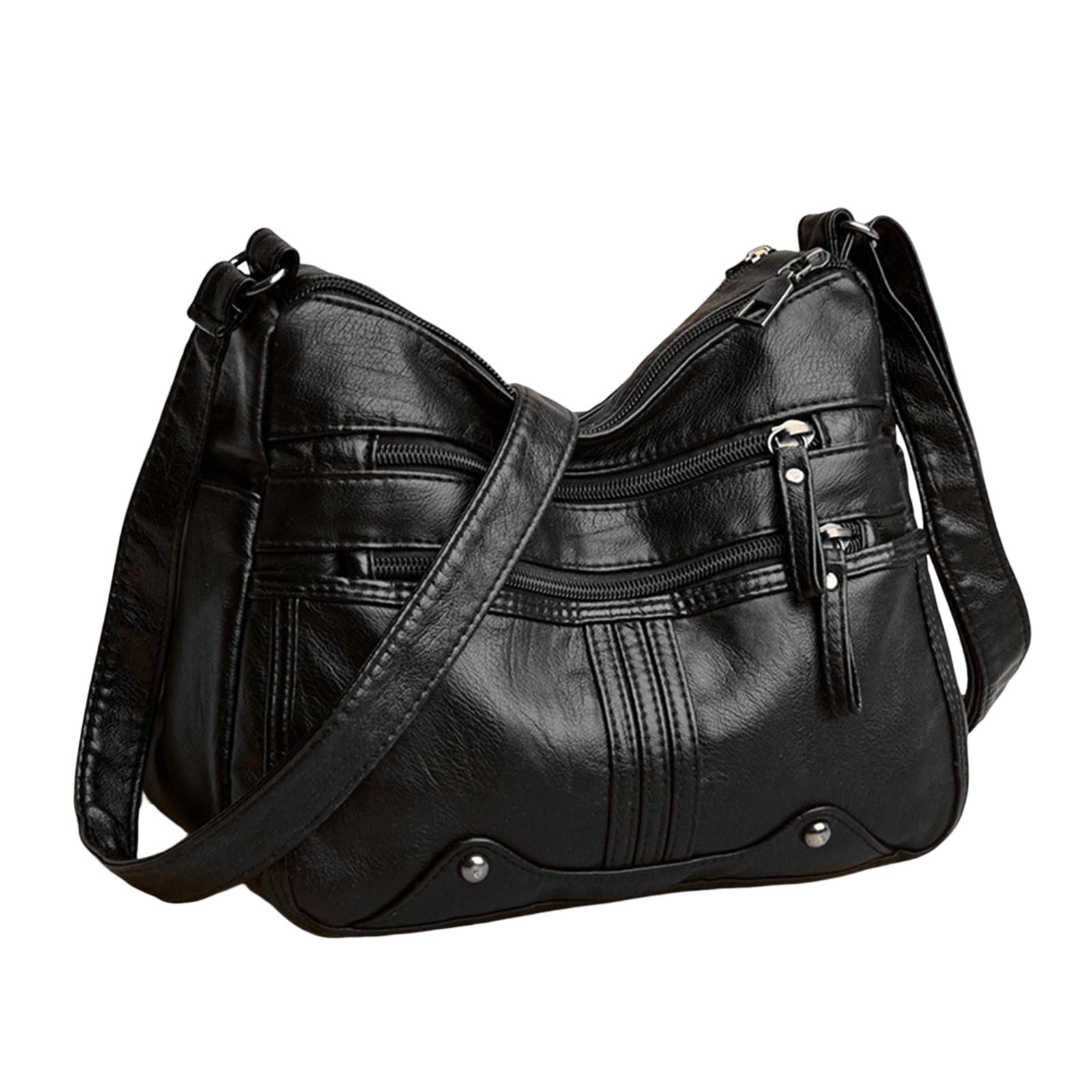 Fashion Women Shoulder Bag Zipper Tote Multi Layer Casual Purse Underarm Bag for black Walmart