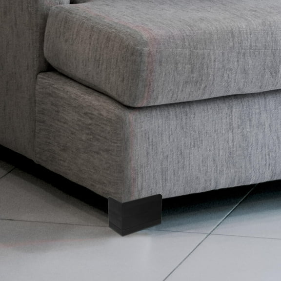 NICEXMAS 4Pcs Stackable Furniture Risers Black Rubber Adjustable Bed Leg Lifters