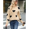 thumbnail image 2 of Heart Sweaters for Women Valentine Day Long Sleeve Crewneck Sweaters Casual Loose Cute Pullover Sweater Shermie, 2 of 6