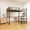 Black, variant on White Twin Size Metal Loft Bed with Built-in Charging Ports & LED Lighting for Bedroom Dorm Use