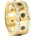 thumbnail image 3 of Pompeii 3 3/4ct Black & White Diamond Eternity Ring 14K Yellow Gold 10mm (G/H,SI1-SI2), 3 of 3
